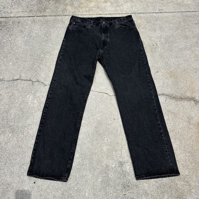 Levis Premium Jeans Lot 555 Mens 36x34 Black Cotton Relaxed Straight Big E Tab