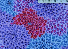 OOP! Kaffe Fassett for FreeSpirit - Dahlia Blooms (GP-054) - Cool - 1/2 Yard