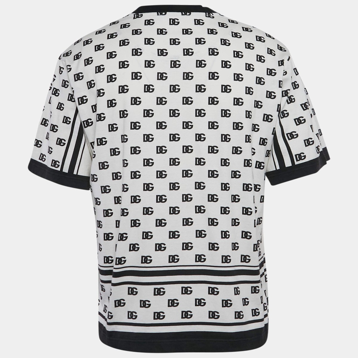 Dolce Gabbana White DG Print Jersey Crew Neck TShirt M | eBay