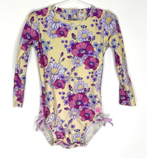 RuffleButts Toddler Girls 3T Rash Guard swimsuit Floral Swim long sleeve