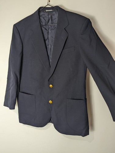 Vintage DAKS Squadron Blazer Wool Size 38S Navy Blue - Gold Buttons - Picture 3 of 6