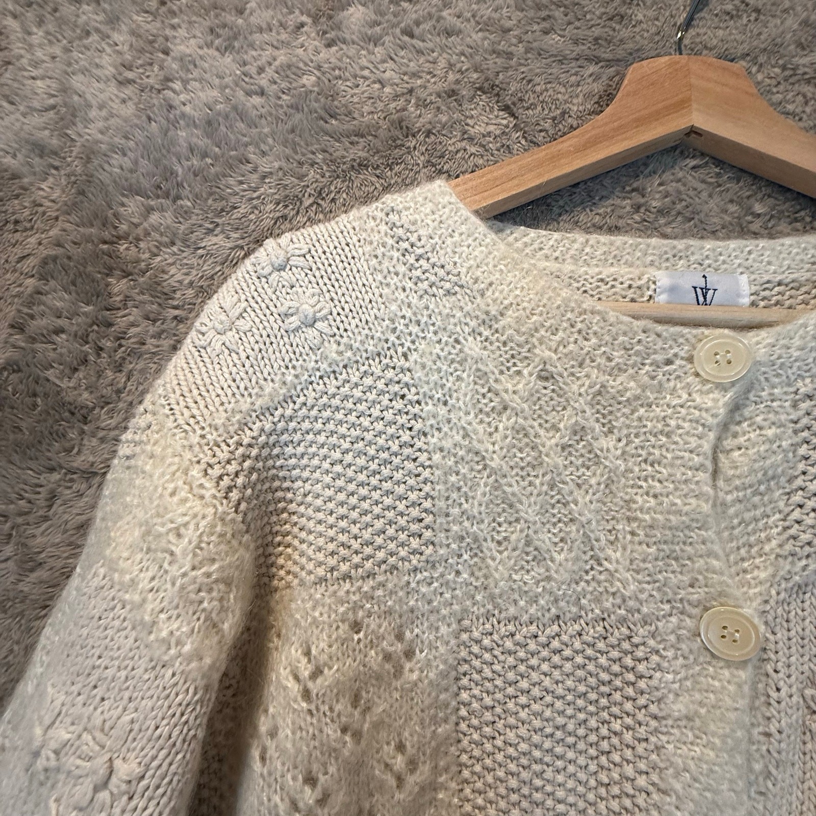 Weathervane Mohair Patchwork Button Cardigan Swea… - image 3