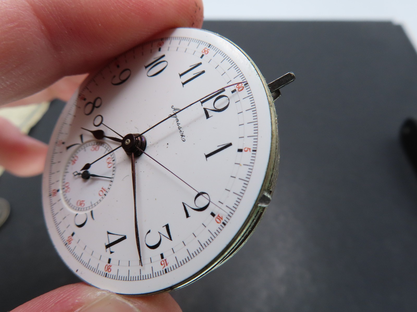 Agassiz Split Second Chronograph Pocket Watch Mov… - image 3