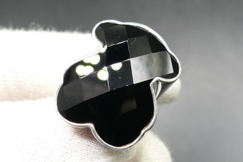 TOUS bear Ring Silver onyx Elegant Jewelry Fashion Accessories stylish E845 - Picture 5 of 10