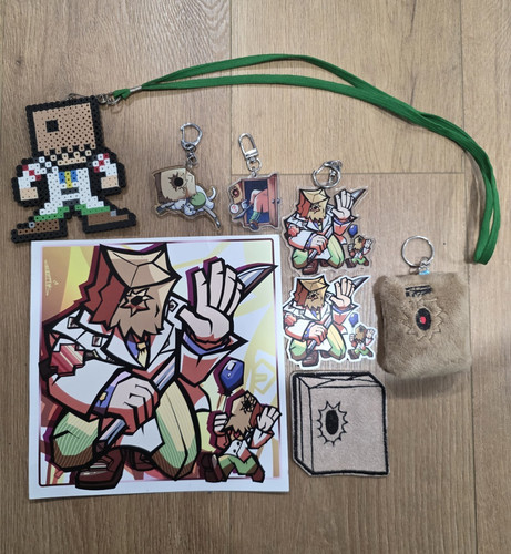 Guilty Gear Faust Merch Bundle Fan Made Charms Plush Patch Sticker Print Lot