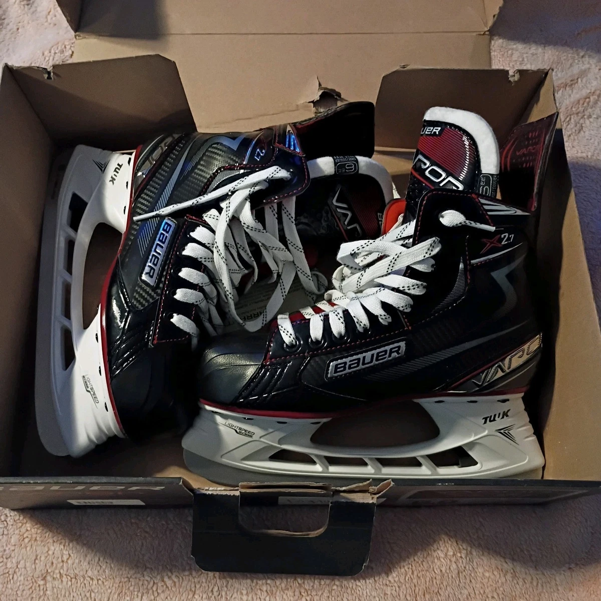 Bauer Vapor X2.7 Senior Ice Hockey Skates 6.0 EE Black White Red