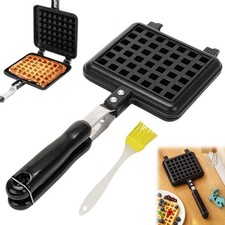 Aluminum Alloy Waffle Mold Pan Kitchen Baking Mold Waffle Maker with Oil brush