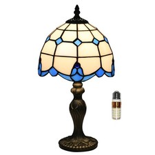 Tiffany Table Lamp, Tiffany Style Stained Glass Lamp, 8 Inch Small Antique Be...