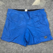 Speedo Swim Trunks Mens Size L Blue Nylon Mesh Lined Drawstring Athletic Beach