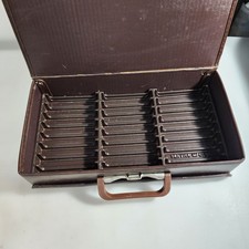 Vintage Cassette Tape Holder Briefcase Style Faux Leather Holds 24 Made In USA