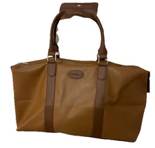 Bella Russo Brown Faux Leather Satchel Overnight Bag 19x10x7 Duffle, Air Travel