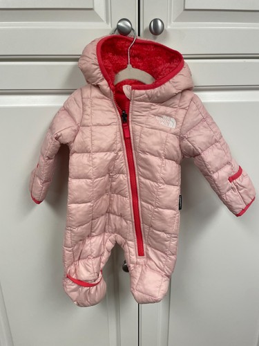The North Face Thermoball Eco Bunting Snow Suit Peach Pink Infant 0-3M
