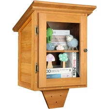 Little Library Box Outdoor Free Library, Double Outdoor Library Book Box Storage
