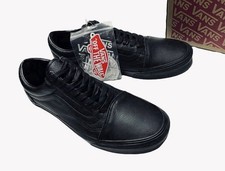 Vans Old Skool Leather Black Out Color Black Sneaker with Box Men Us8.5