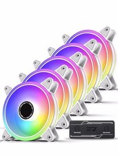 EZDIY-FAB Blanc pack de 5 ventilateurs argb