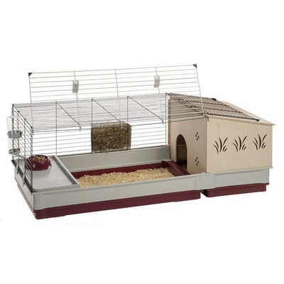 Ferplast Krolik XL Rabbit Cage Wood Hutch Extension w/ All Accessories - 55.9''