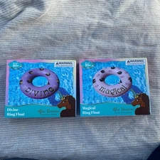 2 Afro Unicorn 39-Inch "Magical" Unicorn Inflatable Swim Ring Float (PINK)