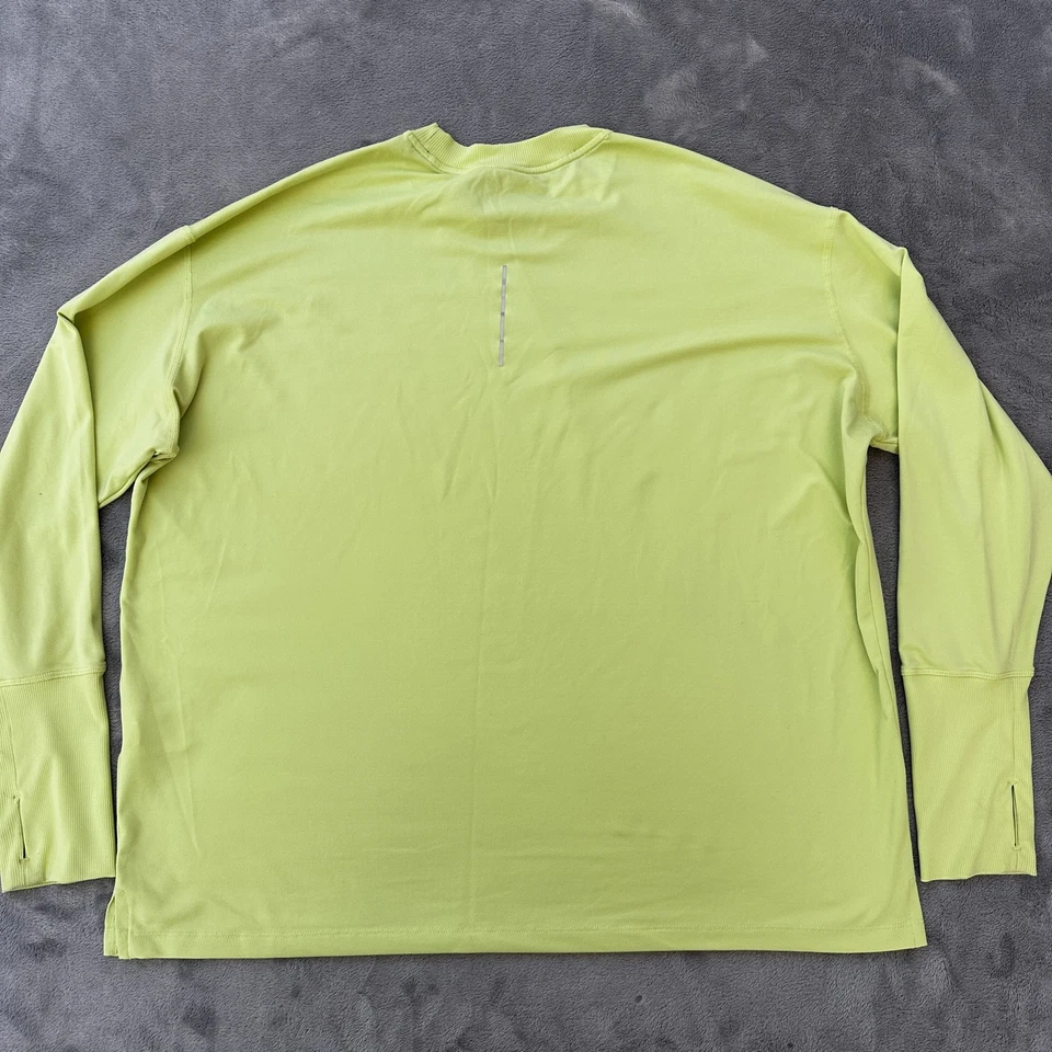 Nike Dri-FIT Running Shirt 2XL Yellow Long Sleeve Thumbholes Reflective Womens - Image 4 of 4