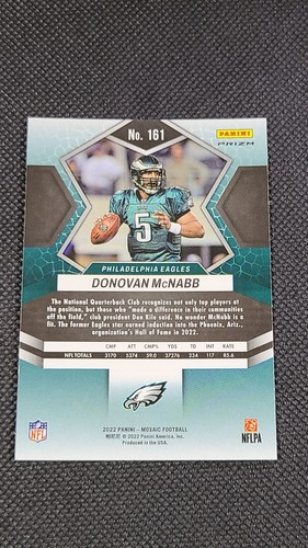 Donovan McNabb Silver Prizm #161 - 2022 Panini Mosaic Philadelphia Eagles - Picture 2 of 3