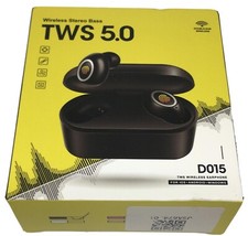 TWS 5.0 Earbuds Bluetooth Wireless D015-Black-US Seller-Ship From US
