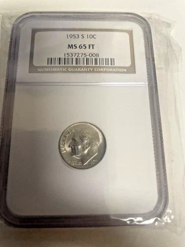1953-S Roosevelt Dime 10C NGC MS65 FT