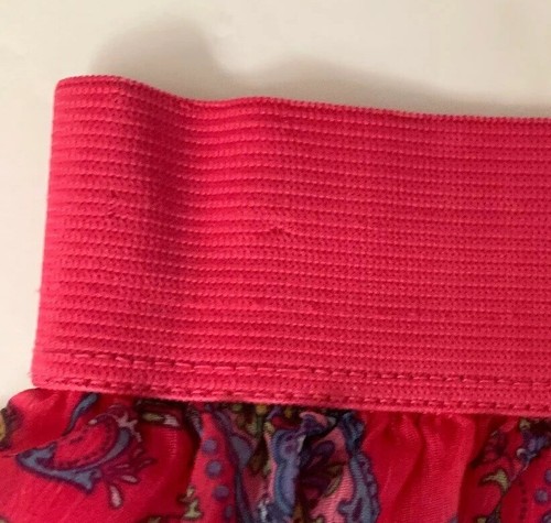 DISNEY D Signed Skirt The Sharpay Collection Pink Ruffle Paisley Blue Lined EUC - Picture 9 of 9