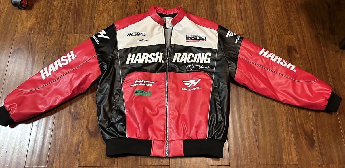 Harsh and Cruel Retro Motorcycle Racing Logo Jacket Red Size Harsh and Cruel Retro Motorcycle Racing Logo Jacket Red Size