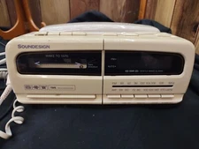 Vintage Soundesign AM/FM Clock Radio Corded Phone Cassette Player 7553 Ivy 