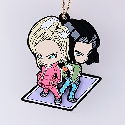 Android 17, 18 Dragon Ball RubMas Art Gummi Schlüsselanhänger Bandai aus Japan