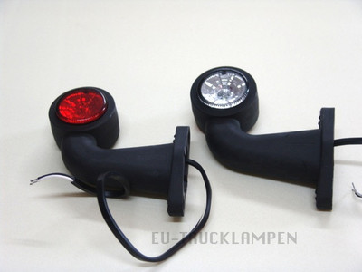 LED BEGRENZUNGSLEUCHTE - WEIß / ROT - 90° 130mm - UNI FÜR 12/24