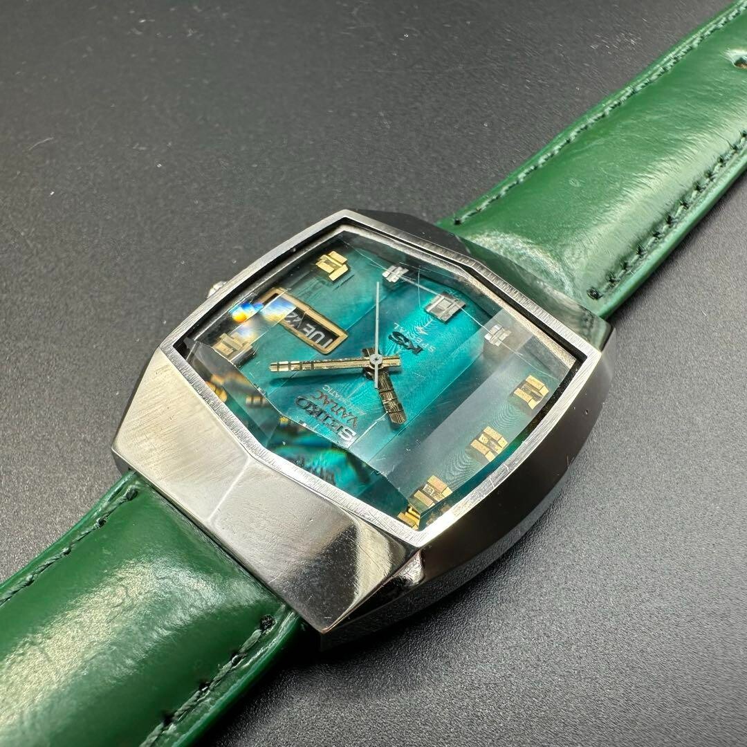King Seiko VANAC 5256-5000 自動巻き腕時計 King Seiko Vanac 5256-5000 Men's Watch Green Dial Analog