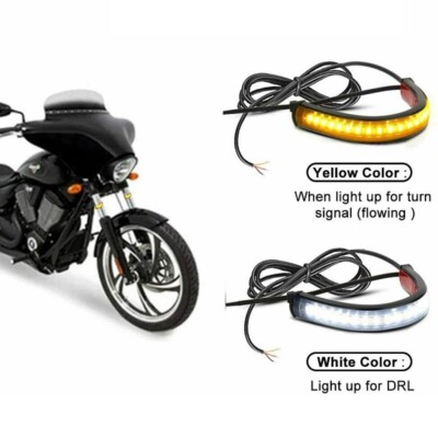Super Bright Amber LED Fork Turn Signal Lights Strip For Motorcycle-Universal Super Bright Amber LED Fork Turn Signal Lights Strip For Motorcycle-Universal