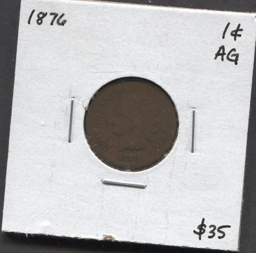 1876- Indian Head Cent- AG