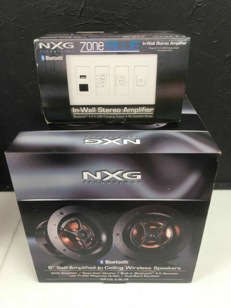 Nxg Nx Zone Blue 60w In Wall Wireless Bluetooth Stereo Amp For