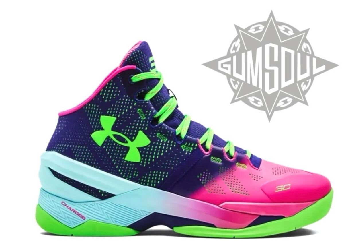 Under Armour Curry 2 Retro Northern Lights Pink Purple Green Under Armour Curry 2 Retro Northern Lights Pink Purple Green