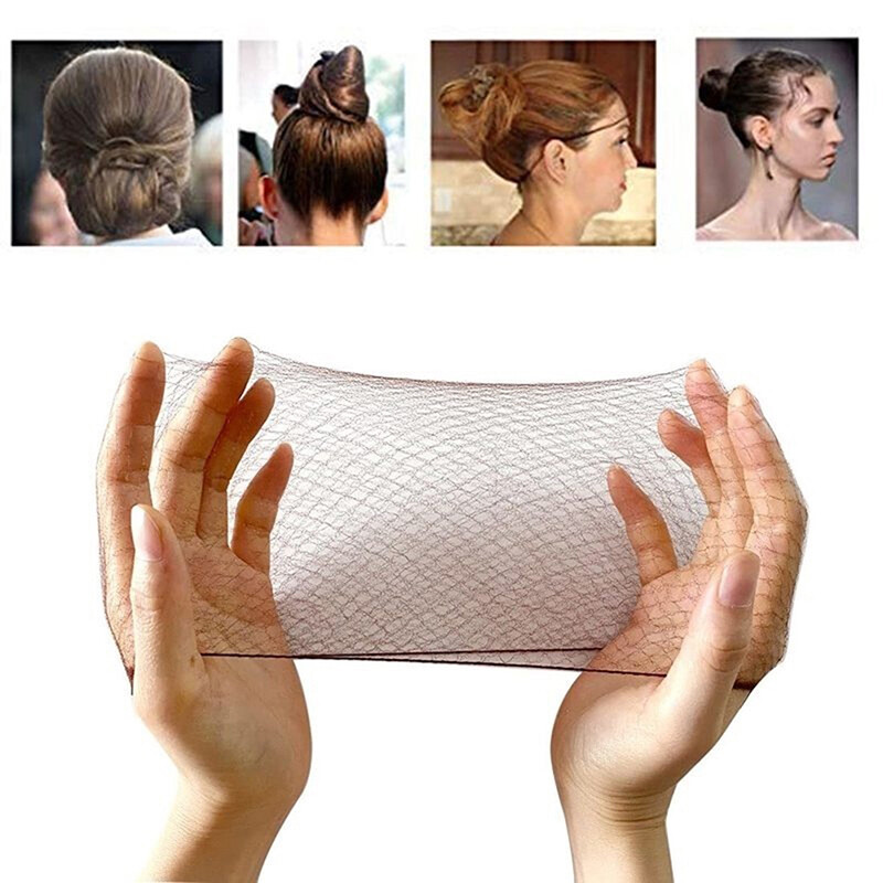 50Pcs Black Elastic Invisible Hair Nets for Secure Bun Styling