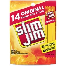 Slim Jim Original Smoked Snack Stick, 0.28 oz, 14 count GREAT VALUE!!