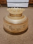 Vintage 6.75”Amber Ruffle Round Electric Glass Hurricane Lamp Shade Nice  — photo 1