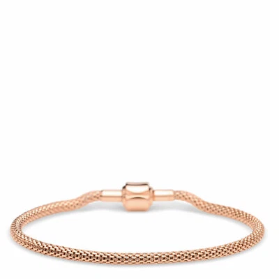 BERING Armband für Charm Beads 17 cm lang Mesh Armkette Strickoptik Farbe Rosé - Bild 1 von 4