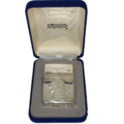 Zippo Lighter Godzilla 1954-1995 with Sterling Silver Velour