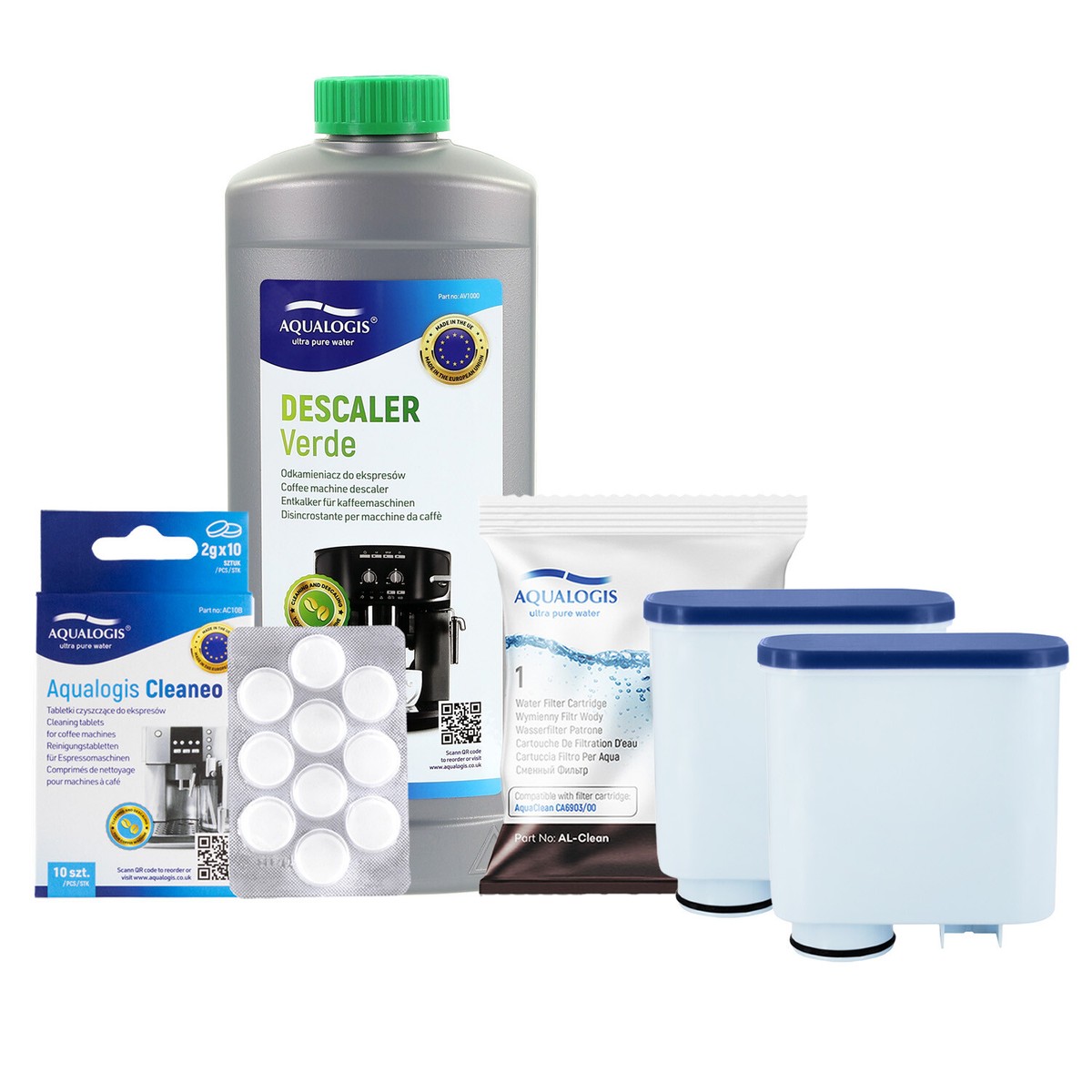 Coffee Machine Set For Saeco Philips Filter 2, Descaler