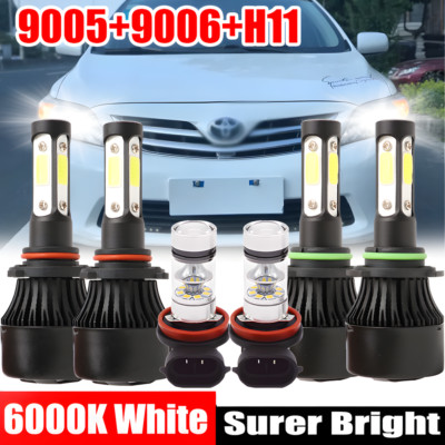 For Toyota Corolla 2009 2010 2011 2012 2013 LED Headlights High/Low + Fog Lights