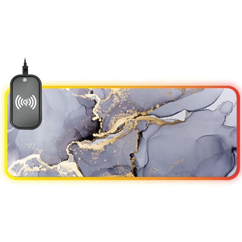 Non-Slip RGB LED Gaming Mouse Pad with Wireless Charging and Keyboard Mat  