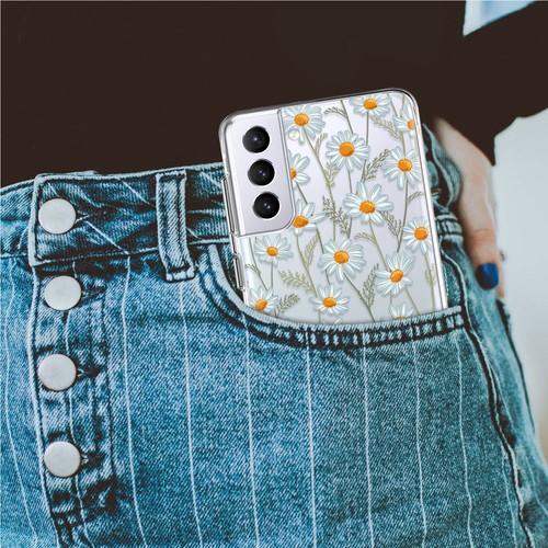 Flower Design Phone Case Clear Soft Cover For Samsung Galaxy S23 S22 S21 FE S24 - Picture 71 of 98