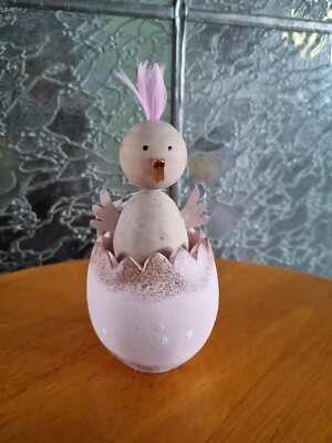 Ostern Kücken Ei Holz Polyresin Frühling Sonne rosa blau grün