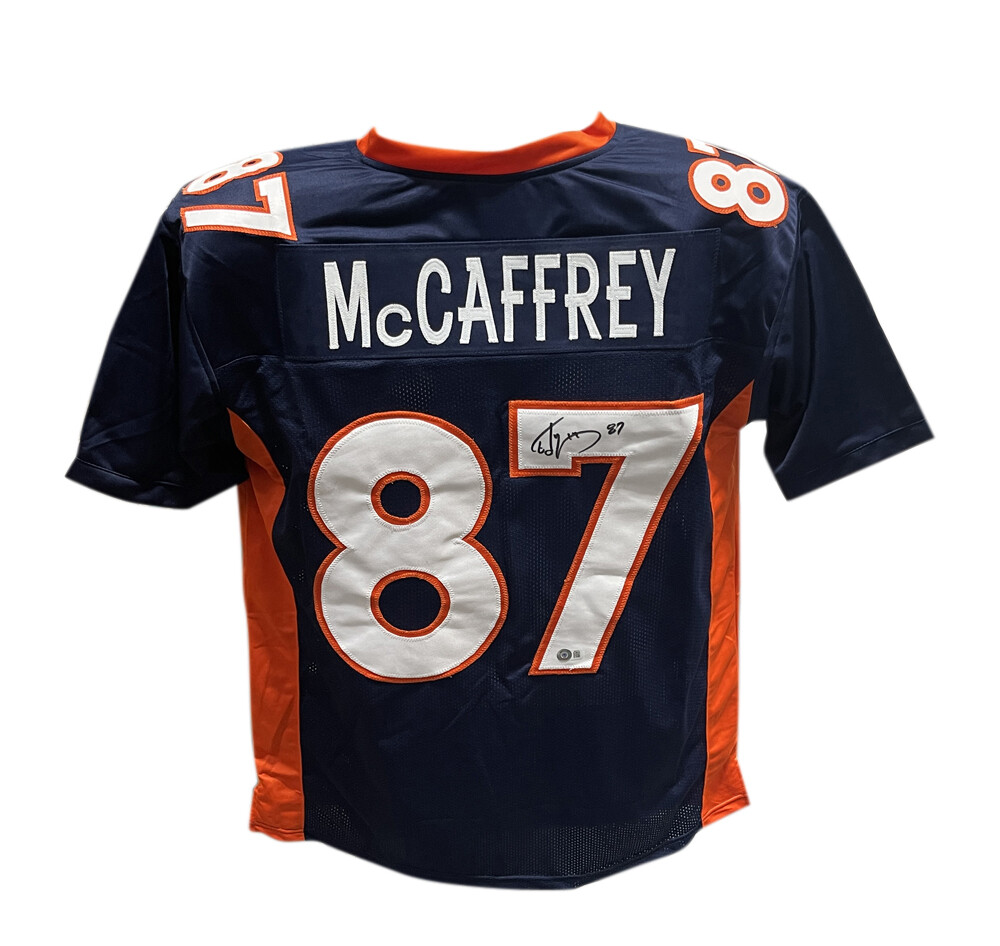 Ed Mccaffrey Autographed Signed Pro Style Jersey Navy Beckett 