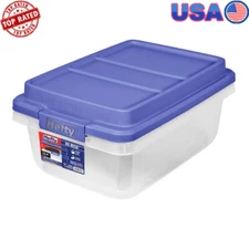 18 Quart Clear Storage Bin Stackable Durable Plastic Container W/ Secure Latches