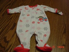 Infant Girls Preemie Footed Playsuit Fleece