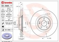 2X Brembo 09.D990.11 Bremsscheibe FüR Hyundai KIA