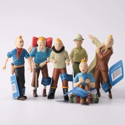 Lot Of 6 Tintin Adventure Figuren Milou PVC 4,5 cm - 8,5 cm